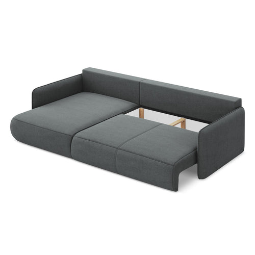 LaMiaSofa hoekbank links Palermo - textuurstof - grijs - 240x148x86