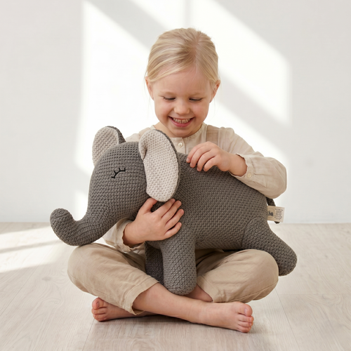 Pintado & Lacado knuffeldier Olifant - grijs - 48 cm