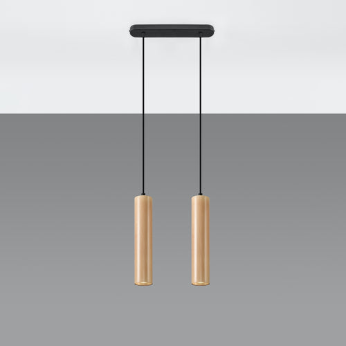 Sollux Lighting Hanglamp LINO 2 hout - 30x6x90cm