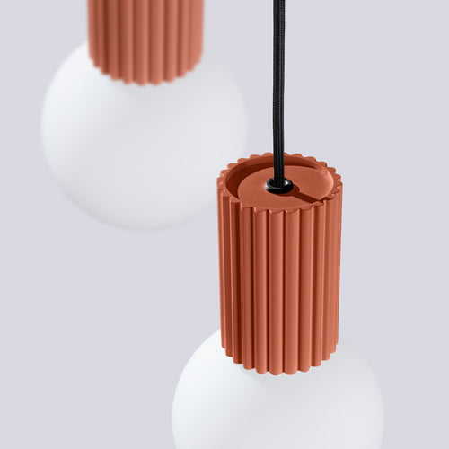 Sollux Lighting Hanglamp HALO 3P rood ochra - 25x25x125cm