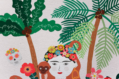 Canvas 60x40 Afdruk Frida Kahlo Kinderen