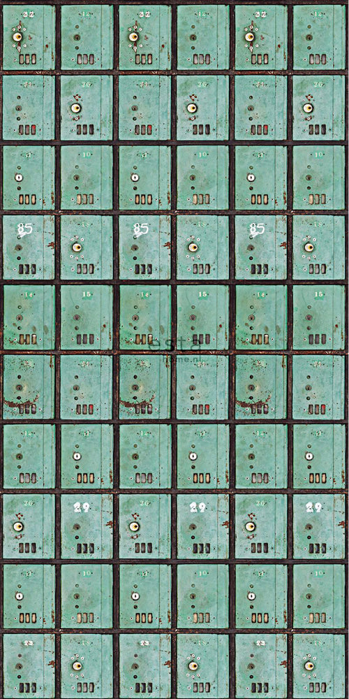 ESTAhome fotobehang brievenbussen zeegroen - 300 x 279 cm - 158204 - vtwonen shop