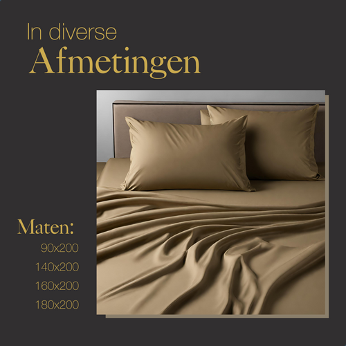 Ten Cate premium - hoeslaken - 180x200 - 100% katoen satijn - goud
