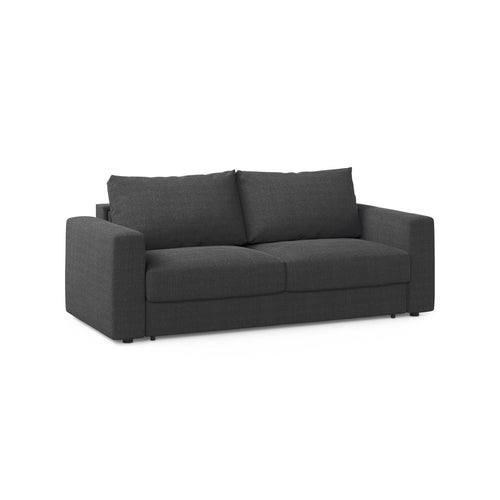 Cosmopolitan Design - Converteerbare bank Grena 3-zits, structurele stof zwart - 100x205x90cm