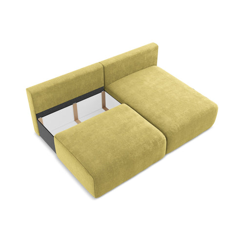 LaMiaSofa hoekbank rechts Ostia - chenille stof - limoengroen - 210x149x79