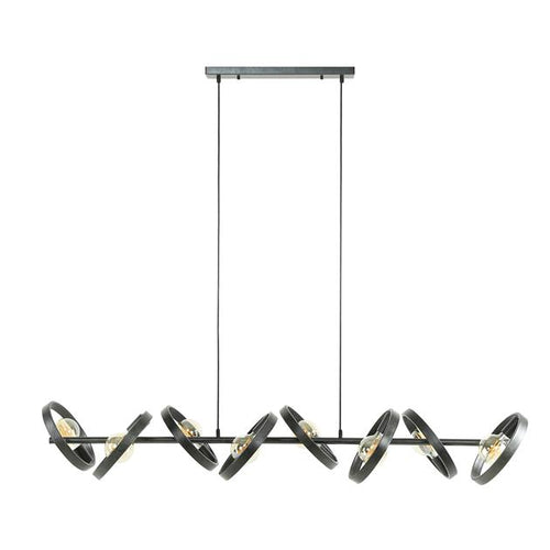 Giga Meubel Hanglamp Hover - Zwart Metaal - 8-Lichts - 160x42x150cm