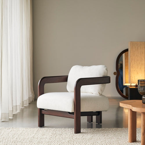 Tikamoon Fauteuil in mindi en ecru stof - Beige - vtwonen shop