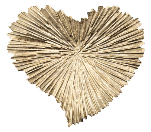 Gouden metalen hartvormige opbergdoos 29x5x25 cm