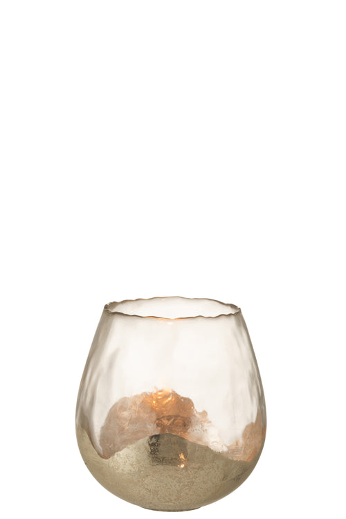 J-Line kaarshouder Zoe Rond - glas - goud - medium