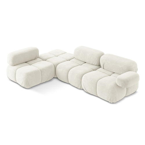 LaMiaSofa hoekbank links Sanremo - chenille stof - wit - 285x190x70