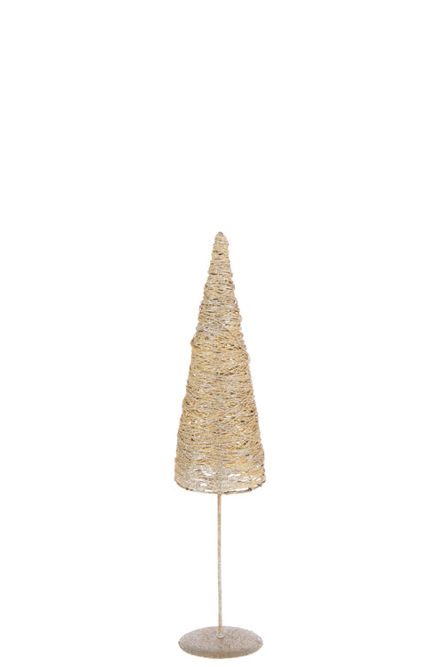 J-Line decoratie Kerstboom Op Voet - metaal/papier - goud - small - vtwonen shop