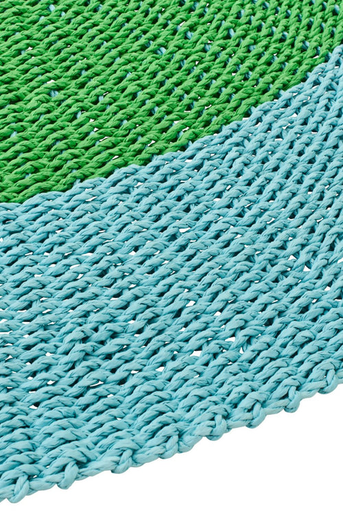 J-Line vloerkleed Gestreept - zeegras - blauw/groen
