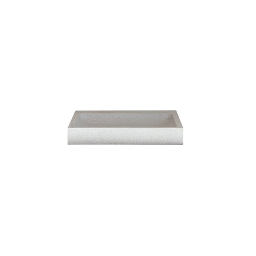 Tikamoon Vierkante waskom van wit premium terrazzo b. 40 cm - Wit