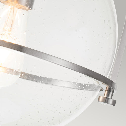 Elstead Hinkley Somerset Globe Plafondlamp Geborsteld Nikkel