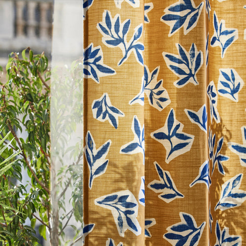 Madura Gordijn Mathyas oker en blauw 145x270 cm