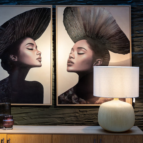Kare Design Tafellamp Luma geel 70cm