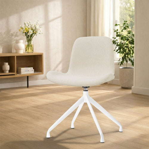 Nolon Nola-Fé Draaibare Eetkamerstoel Cottonbeige - Wit Onderstel