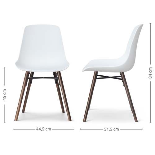 Nolon Nena-Pip Eetkamerstoelen Set van 2 - Wit - Walnoot Poten - vtwonen shop