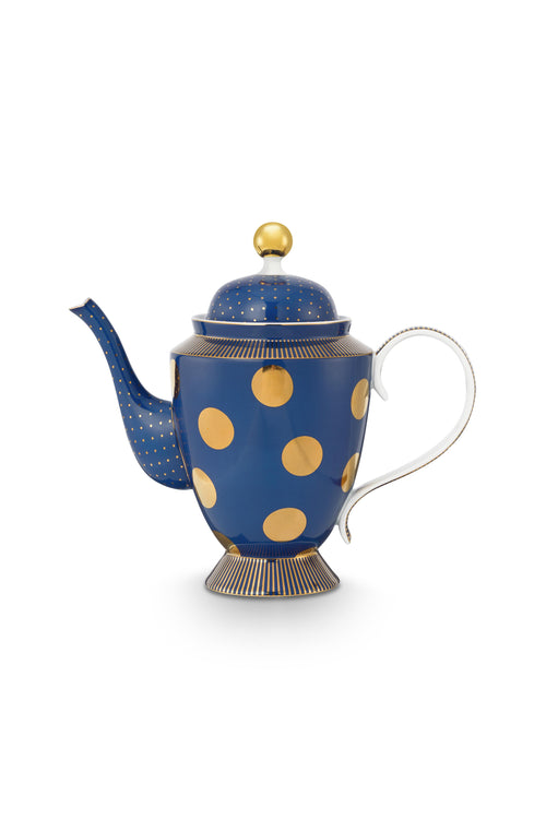 Pip Studio Theepot Dot Delight - Navy/ Goud - 1,25l