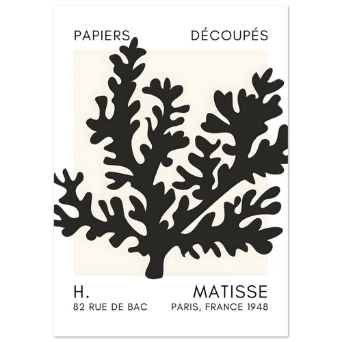 Artfulprints  Matisse – Aqua bloom black   poster A4 21x29.7 cm - vtwonen shop