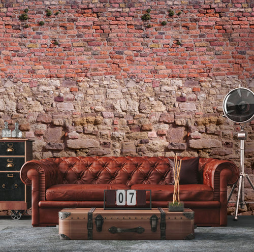 Livingwalls fotobehang steen rood, bruin en beige - 159 x 280 cm - AS-392461 - vtwonen shop