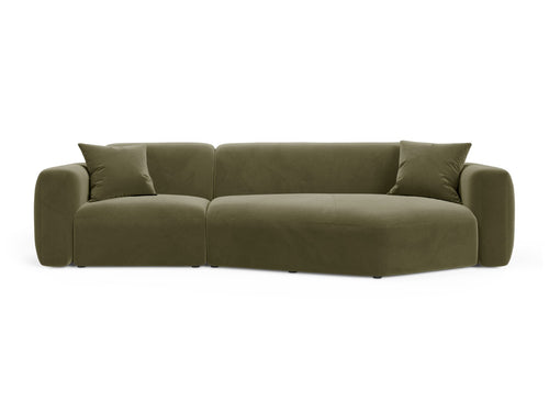 Cosmopolitan Design Modulaire hoekbank rechts Strino 3-zits, flueel groente - 136x308x78cm