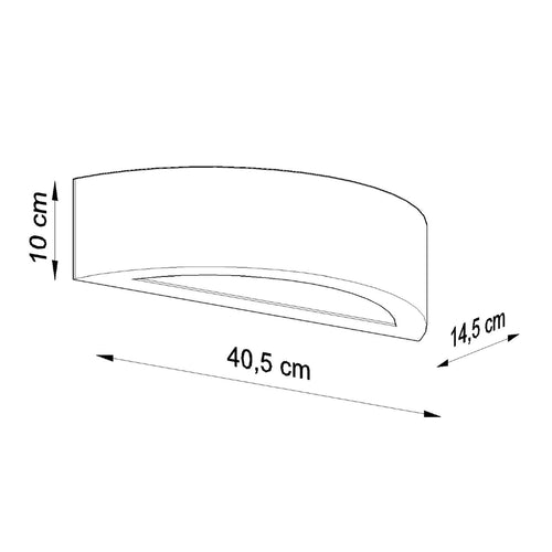 Sollux Lighting Wandlamp keramiek ATENA grijs - 40,5x14,5x10cm