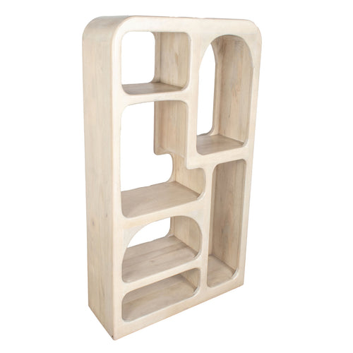 Giga Meubel Vakkenkast Yuki - Mangohout - Beige - 90x34x161cm - vtwonen shop