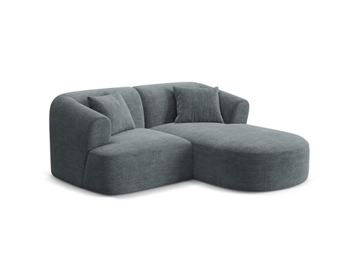 Cosmopolitan Design Modulaire hoekbank rechts Campi 3-zits, ribfluwelen donkergrijs - 156x180x70cm