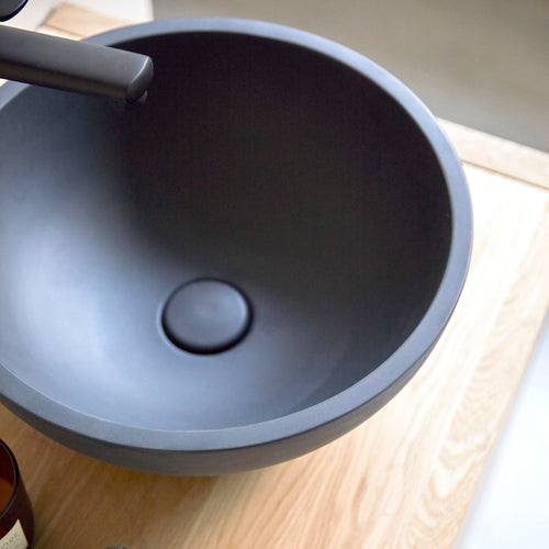 Tikamoon Ronde waskom in zwart terrazzo ∅ 36 cm - Zwart