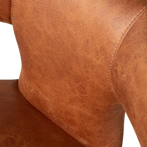 WOOOD eetkamerstoelen Permit - Leerlook - Cognac - Set van 2 - vtwonen shop