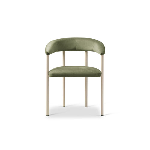 Set van 2 fluwelen stoelen Lea flueel groente - 53.5x56.5x74cm