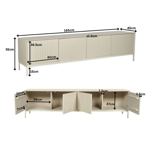 Starfurn  tv meubel Madison - beige - 45x165x55cm