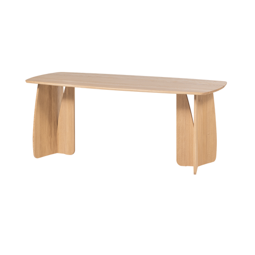 WOOOD eettafel Veere - Massief Eikenhout - Naturel - 180 x 100