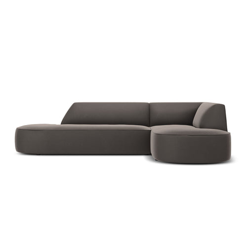 Cosmopolitan Design - Modulaire hoekbank rechts Siena 4-zits, flueel donkergrijs - 180x273x69cm