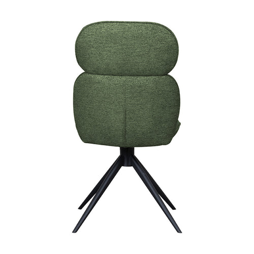 LABEL51 Eetkamerstoel Finn - Donkergroen Bouclé - Draaibaar - Set van 2 - vtwonen shop