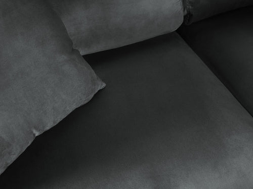 Cosmopolitan Design Converteerbare hoekbank rechts met opbergdoos Kyoto 5-zits, flueel, donkergrijs - 194x243x88cm