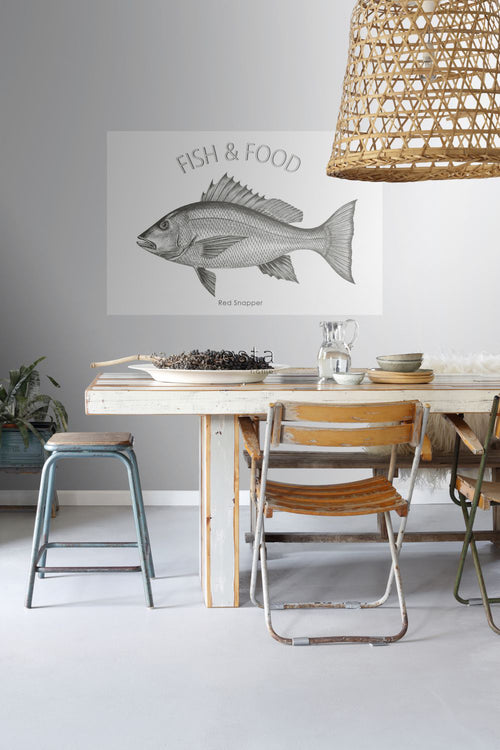 ESTAhome muursticker vis zwart - 145 x 97 cm - 159043