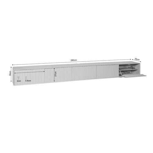 Starfurn  tv meubel Madison - bruin - 35x280x30cm