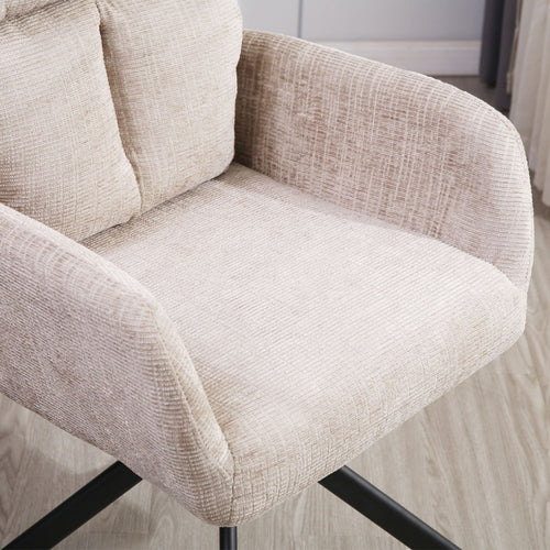 Home Deluxe ALUNA chenille eetkamerstoel met armleuningen - set van 8 beige - vtwonen shop