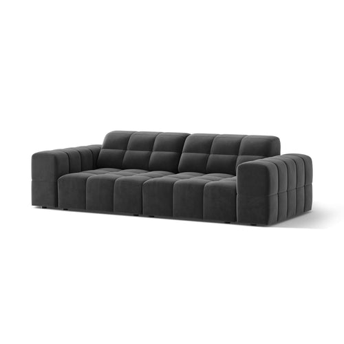 Cosmopolitan Design - Bank Chicago 3-zits, flueel grijs - 102x212x78cm