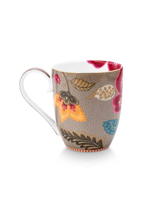 Pip Studio Mokken - Blooming Tales - Khaki - 450ml - Set van 2