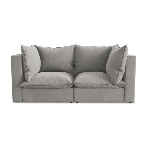 LaMiaSofa Tweezits modulaire bank Ravenna - velours - grijs - 180x90x77