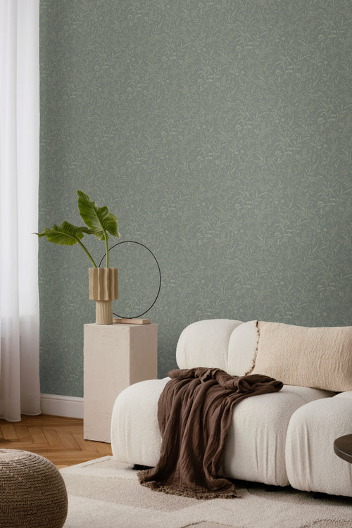 Borastapeter behang veldbloemen groen - 53 cm x 11.2 m - 660130 - vtwonen shop