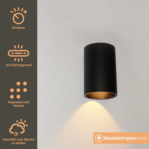 Artdelight Wandlamp Brody 1 - Zwart