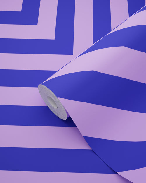 ESTAhome behang chevronpatroon paars en blauw - 50 x 900 cm - 131408 - vtwonen shop