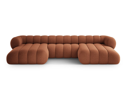 Cosmopolitan Design Panoramische bank Koge 6-zits, chenille baksteen - 165x348x70cm