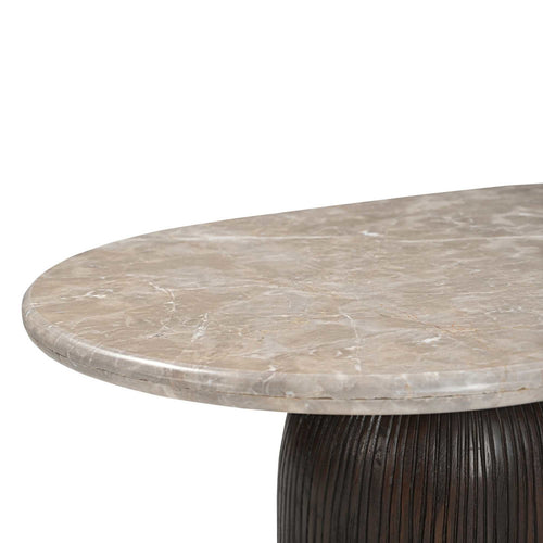 Starfurn Salontafel Noel - Ovaal Bruin Hout/Marmer - 90x60x40cm