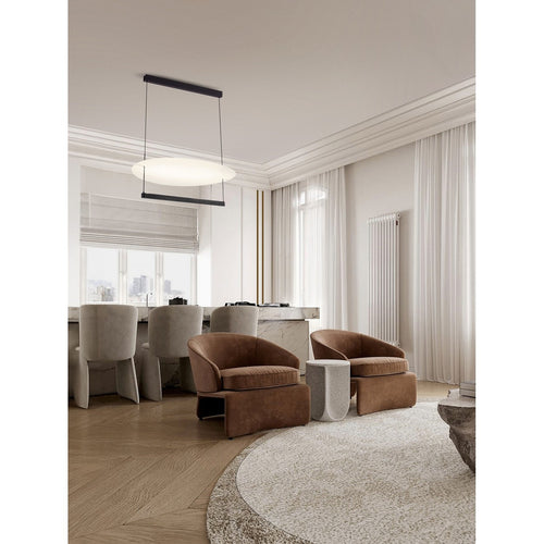 Nova Luce DIONA Geïntegreerde LED-hanglamp voor plafond, zandzwart, wit, Triac dimbaar, LED 55W 3600lm 2700K