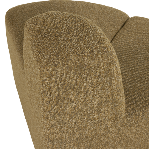 WOOOD eetbank hoek rond rugleuning Mojo - Bouclé - Geelbruin mel - 83x100x74